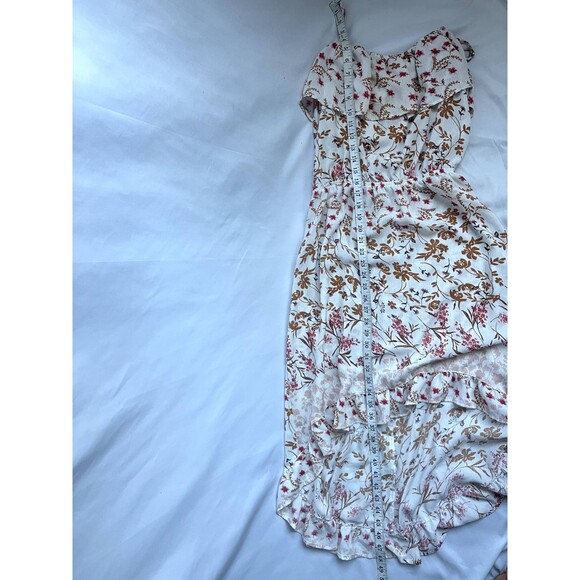 American Rag Ruffles Floral Midi Dress Hi Lo Off Shoulder Boho M Prairie Cottage - Picture 9 of 9